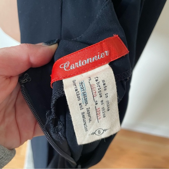 Anthropologie Cartonnier Whitney Navy Nautical Open Back Wide Leg Jumpsuit Sz 0 - Picture 5 of 7